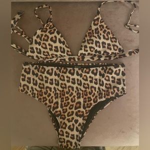 Cheetah print two piece bikini